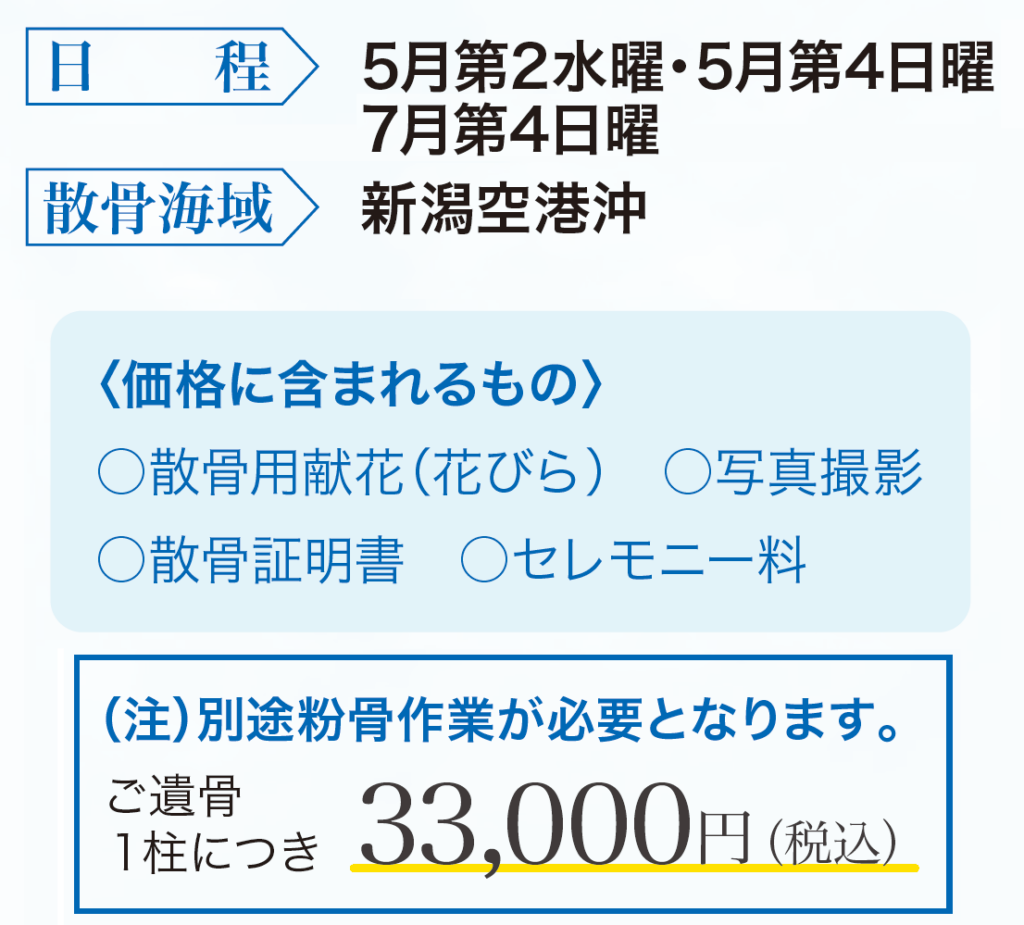 新潟直葬サービス|海洋散骨|ブルーオーシャンセレモニー新潟